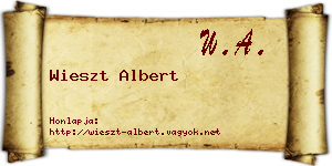 Wieszt Albert névjegykártya